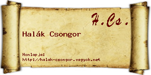 Halák Csongor névjegykártya